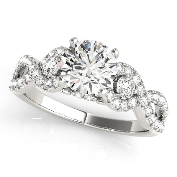 Twisting Diamond Engagement Ring — style 50825 in 10k White Gold