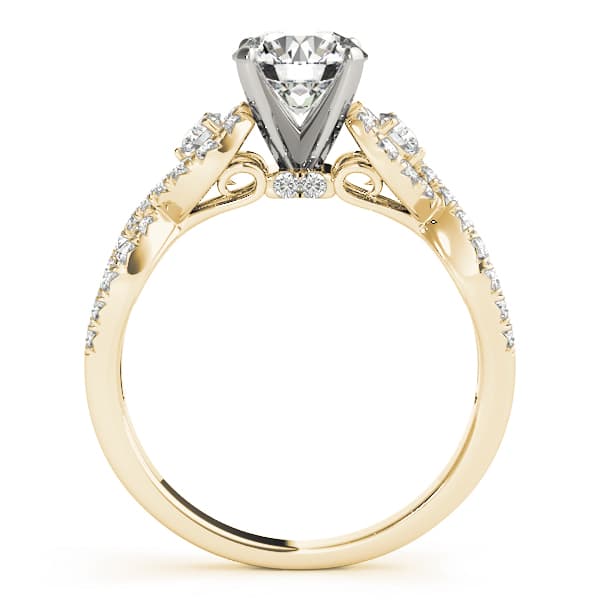 Twisting Diamond Engagement Ring, style 50825, Side view in yellow gold