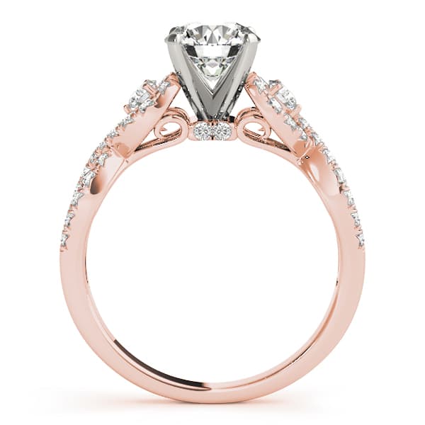 Twisting Diamond Engagement Ring, style 50825, Side view in rose gold