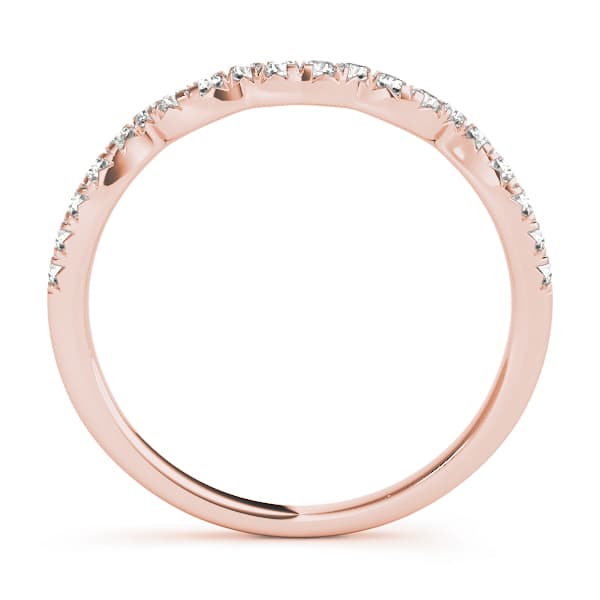 Curved Wedding Band (0.15 ct. tw.), Side view in rose gold