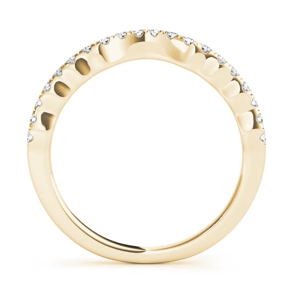 Curved Wedding Band (0.15 ct. tw.), Side view in yellow gold