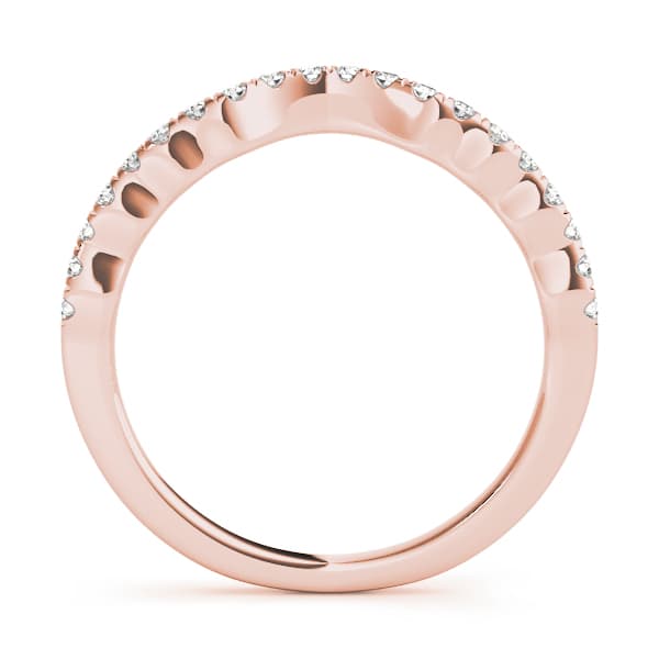 Curved Wedding Band (0.15 ct. tw.), Side view in rose gold