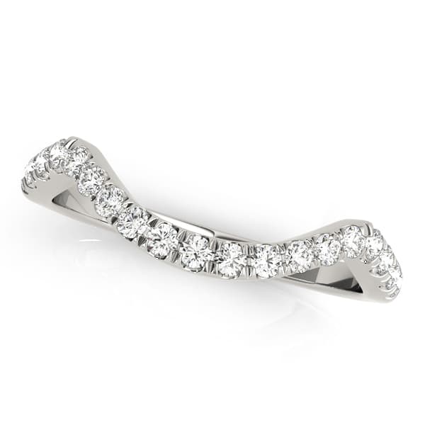 Split Prong Curved Wedding Band — View 1