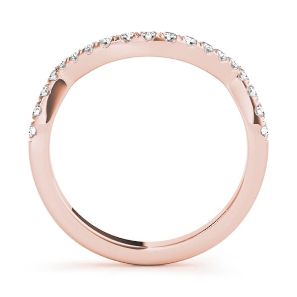 Split Prong Curved Wedding Band (0.2 ct. tw.), Side view in rose gold