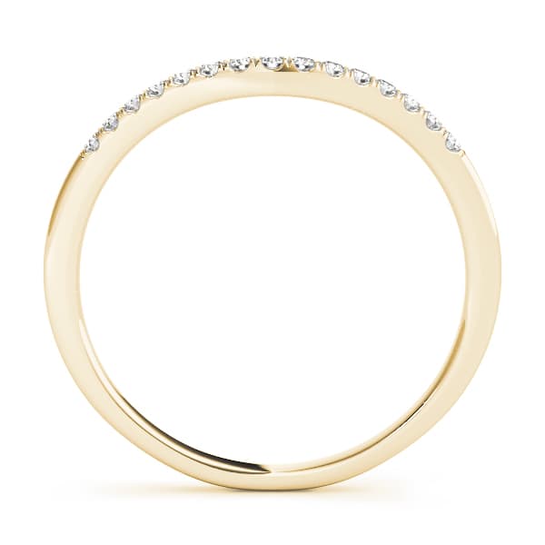 U-Prong Curved Wedding Band (0.09 ct. tw.), Side view in yellow gold