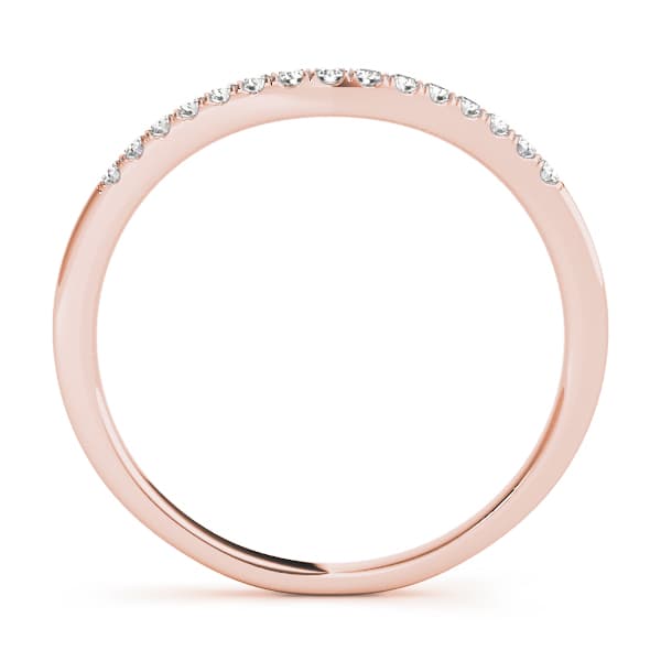 U-Prong Curved Wedding Band (0.09 ct. tw.), Side view in rose gold