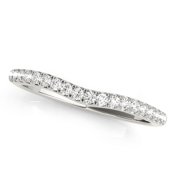 Split Prong Curved Wedding Band — View 1