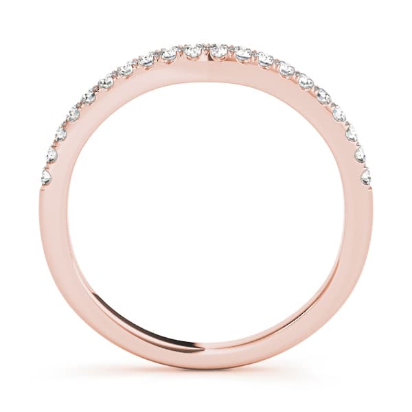 Split Prong Curved Wedding Band (0.15 ct. tw.), Side view in rose gold