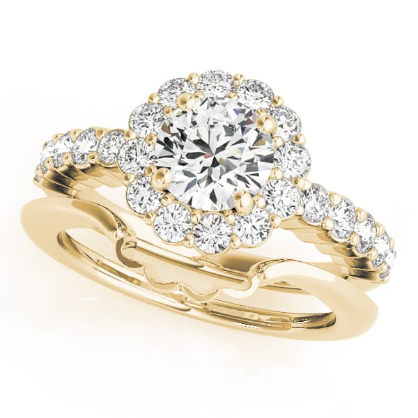 Stones On Shank, style 50830, On hand view in yellow gold