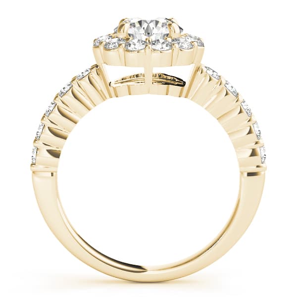 Stones On Shank, style 50830, Side view in yellow gold