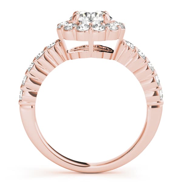 Stones On Shank, style 50830, Side view in rose gold
