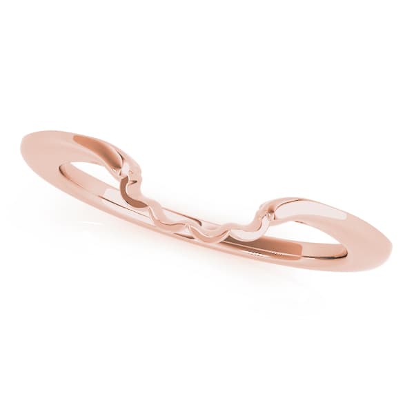 Curved Wedding Band, Front view in rose gold