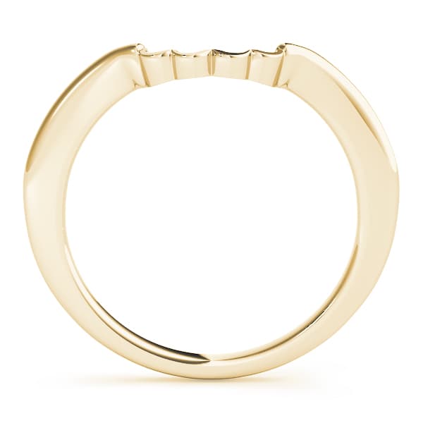 Curved Wedding Band, Side view in yellow gold
