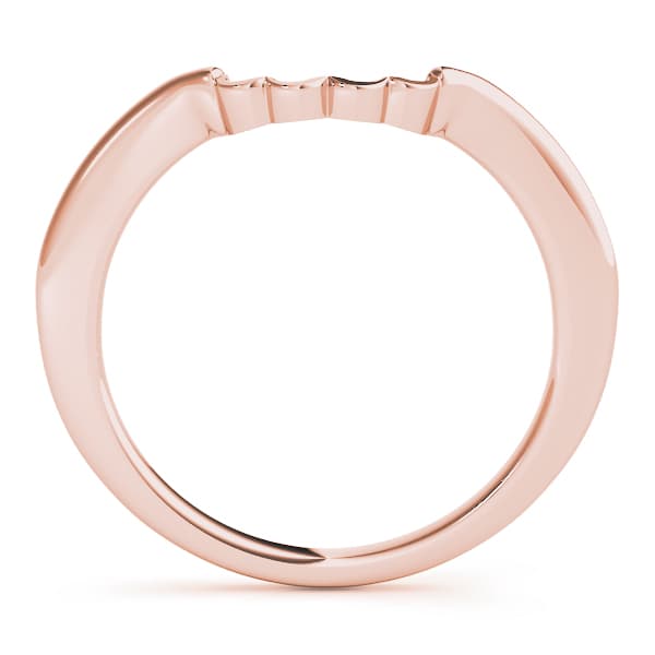 Curved Wedding Band, Side view in rose gold