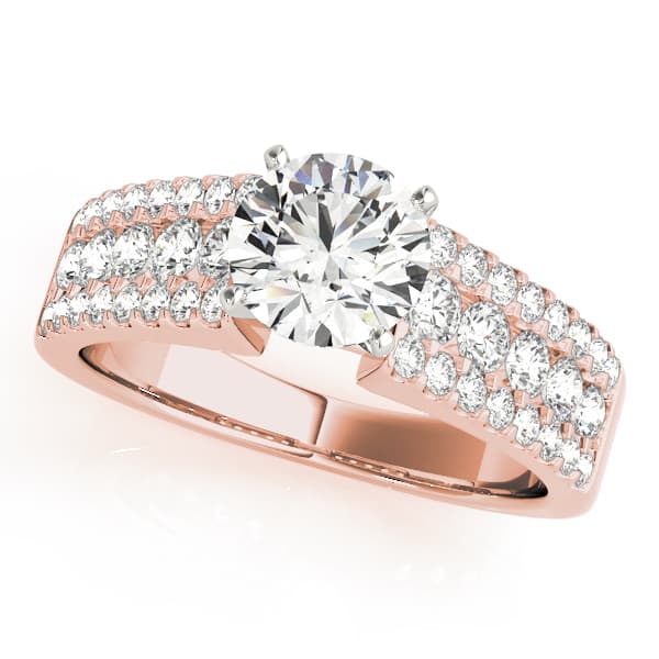 Multi-Row Engagement Ring, style 50831, Front view in rose gold