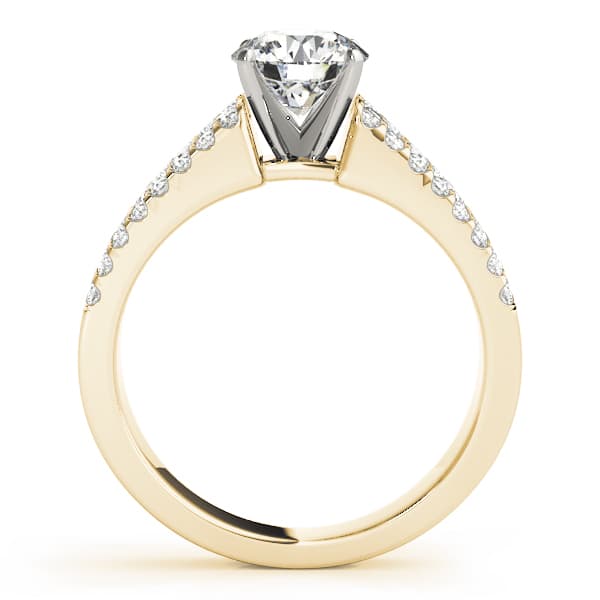 Multi-Row Engagement Ring, style 50831, Side view in yellow gold