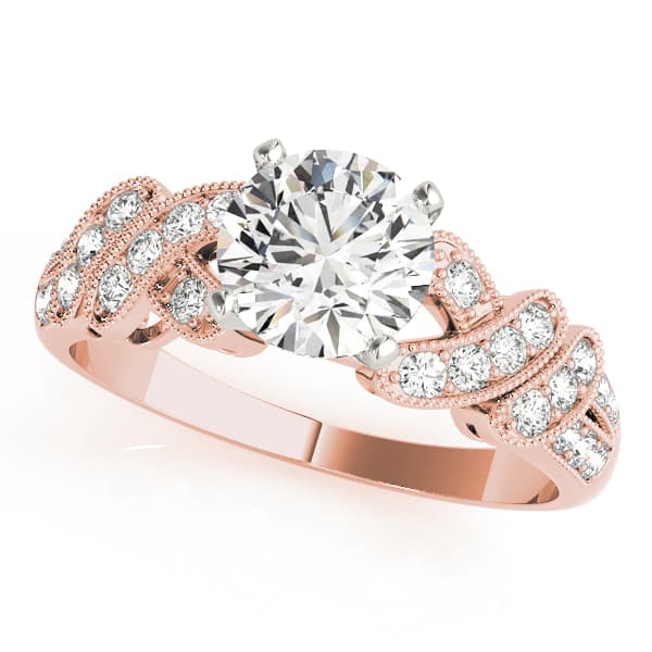 Multi-Row Engagement Ring, style 50832, Front view in rose gold