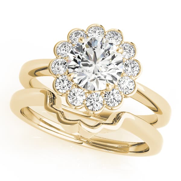 No Dias On Shank, style 50833, On hand view in yellow gold