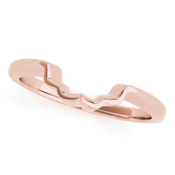 Curved Wedding Band, Front view in rose gold