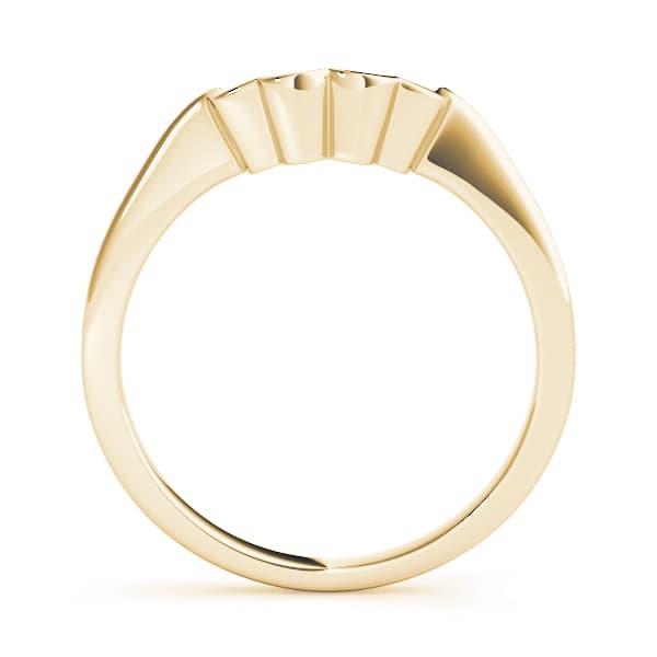 Curved Wedding Band, Side view in yellow gold