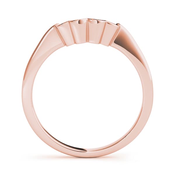 Curved Wedding Band, Side view in rose gold