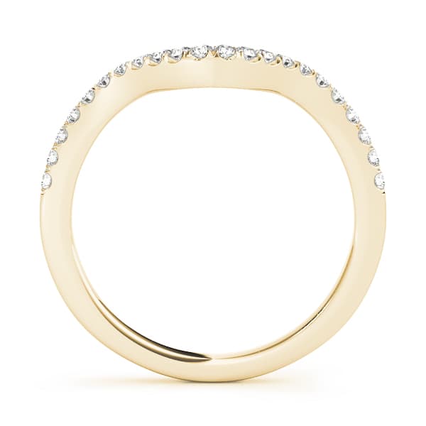 Curved Wedding Band (0.16 ct. tw.), Side view in yellow gold