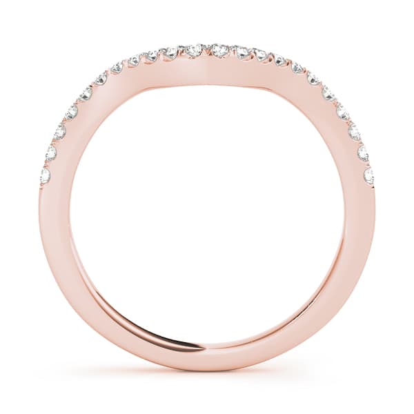 Curved Wedding Band (0.16 ct. tw.), Side view in rose gold
