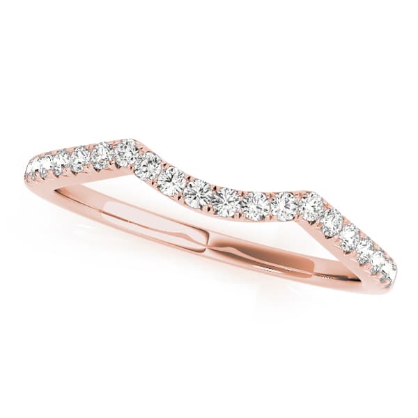 Split Prong Curved Wedding Bands (0.2 ct. tw.), Front view in rose gold