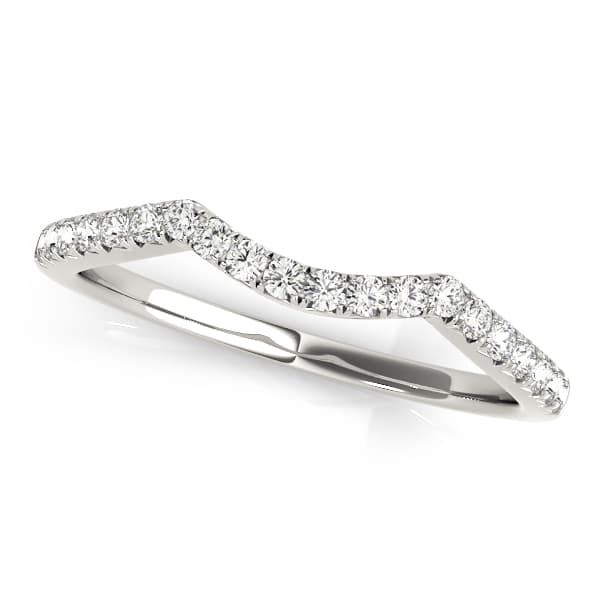 Split Prong Curved Wedding Bands — View 1