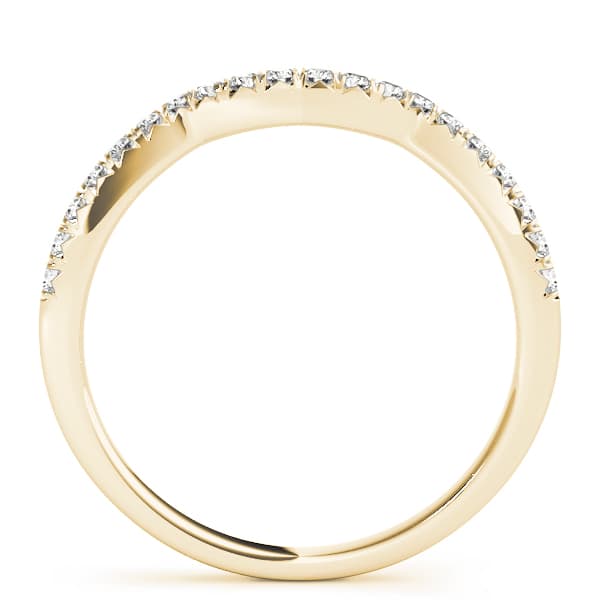 Split Prong Curved Wedding Bands (0.2 ct. tw.), Side view in yellow gold
