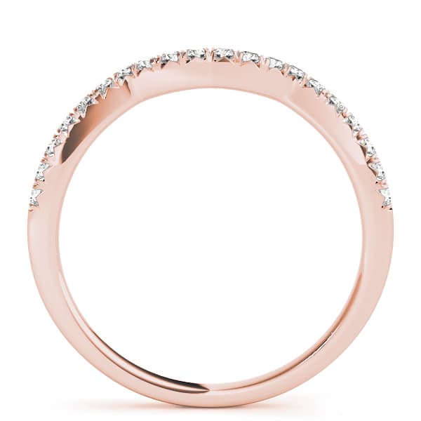 Split Prong Curved Wedding Bands (0.2 ct. tw.), Side view in rose gold