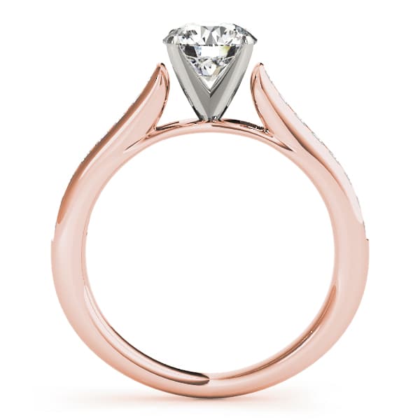 Channel Set Cathedral Engagement Ring, style 50837, Side view in rose gold