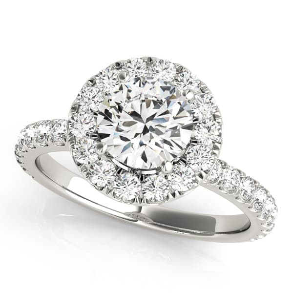 Halo Split Prong Round Engagement Ring — style 50838 in 10k White Gold