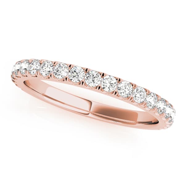 Split-Prong Wedding Band (0.42 ct. tw.), Front view in rose gold
