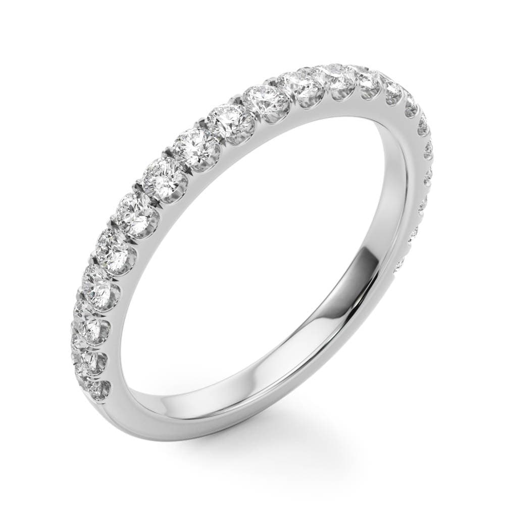 Split-Prong Wedding Band (0.42 ct. tw.), Angle view in white gold or platinum