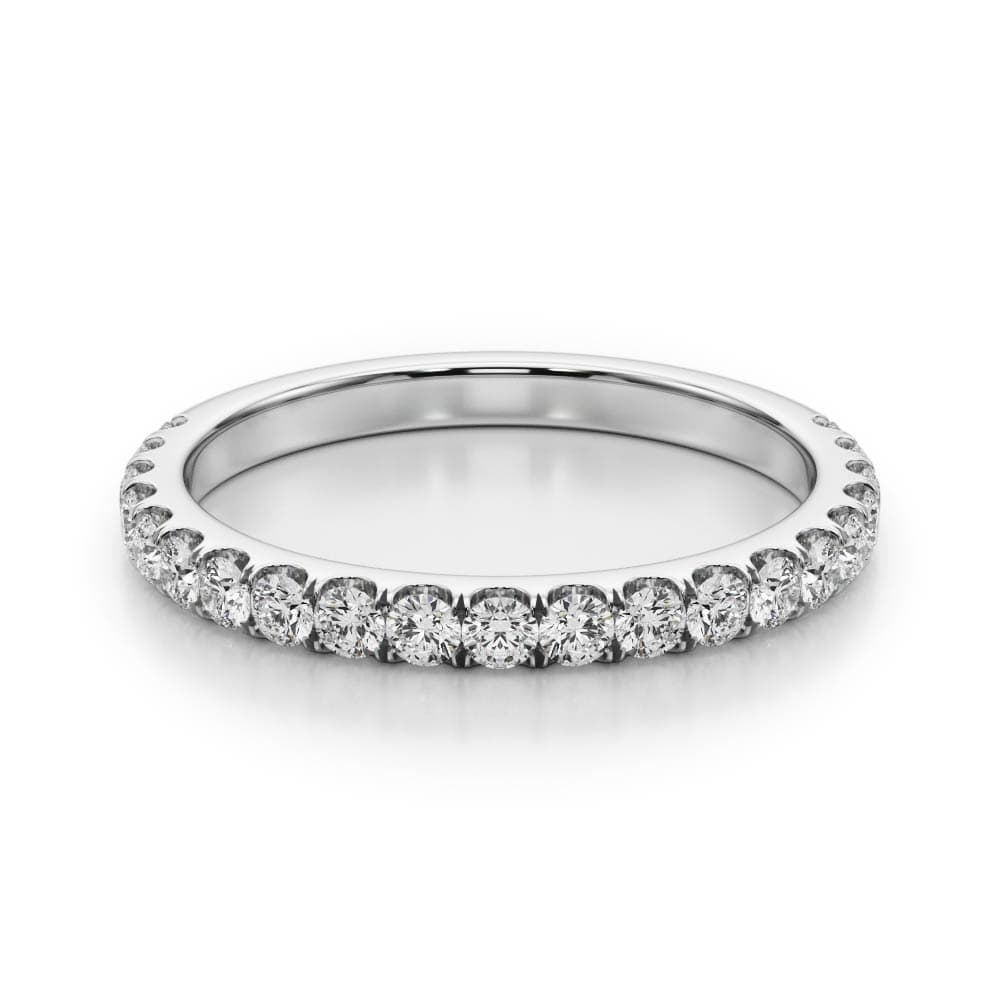 Split-Prong Wedding Band (0.42 ct. tw.), On hand view in white gold or platinum
