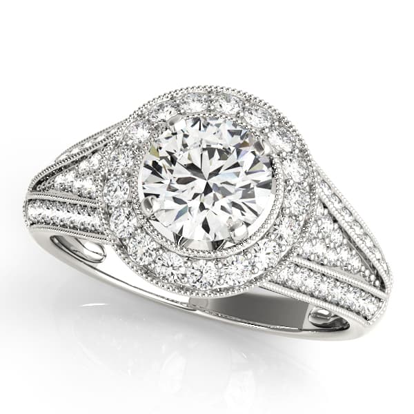 ENGAGEMENT RINGS HALO ROUND — style 50839 in 10k White Gold