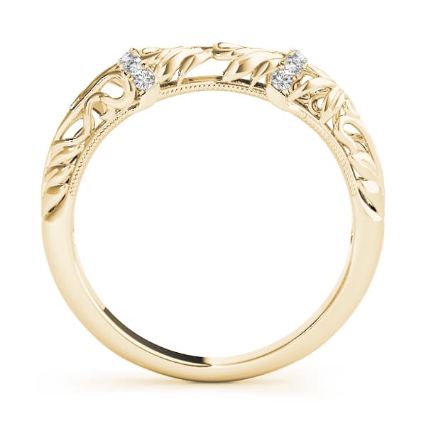 Vintage Inspired Wedding Band (0.06 ct. tw.), Side view in yellow gold