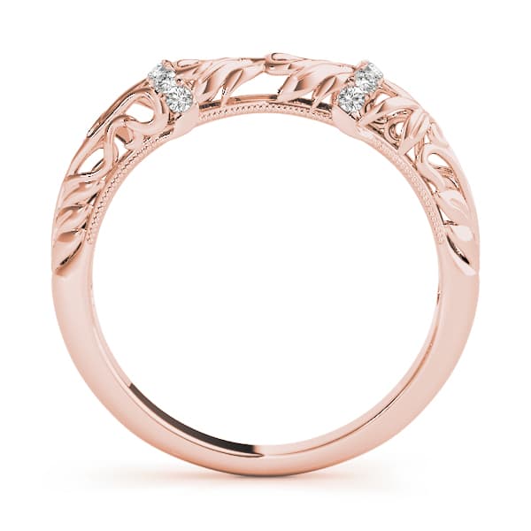 Vintage Inspired Wedding Band (0.06 ct. tw.), Side view in rose gold