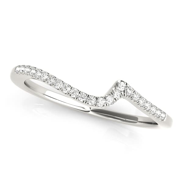 Curved Wedding Band — 1/2 CT — White Gold