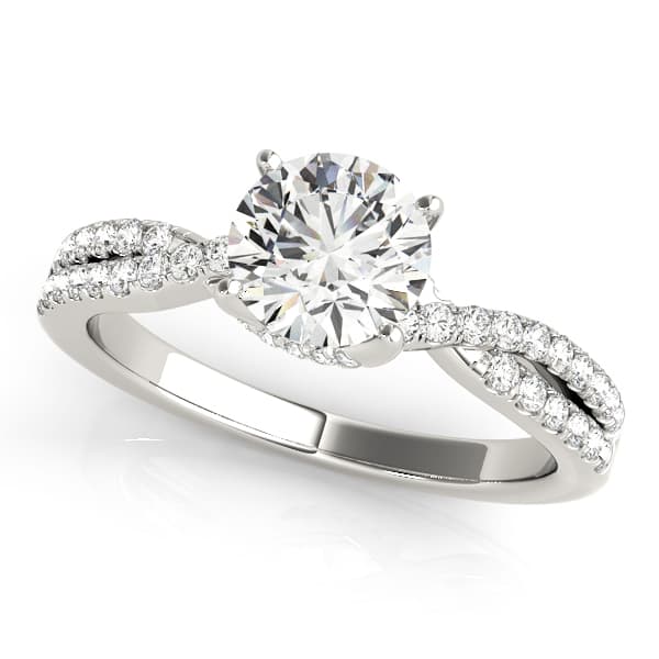 Twisted Hidden Halo Engagement Ring — style 50843 in 10k White Gold