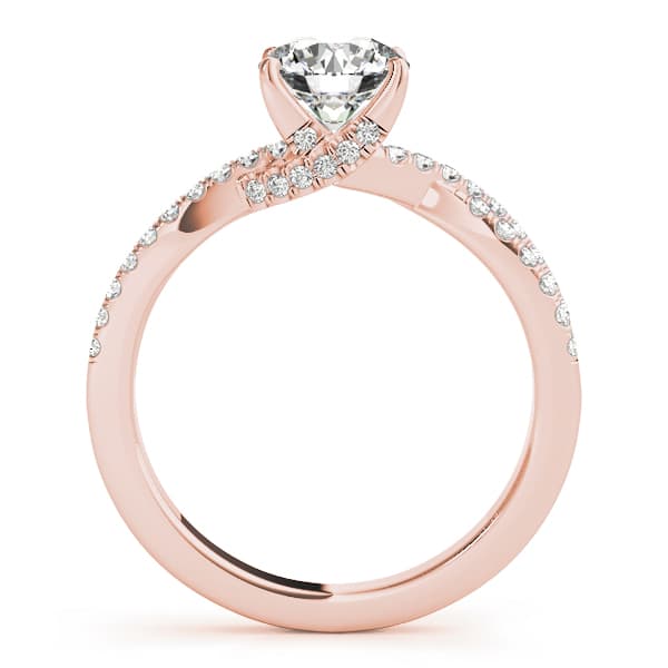 Twisted Hidden Halo Engagement Ring, style 50843, Side view in rose gold