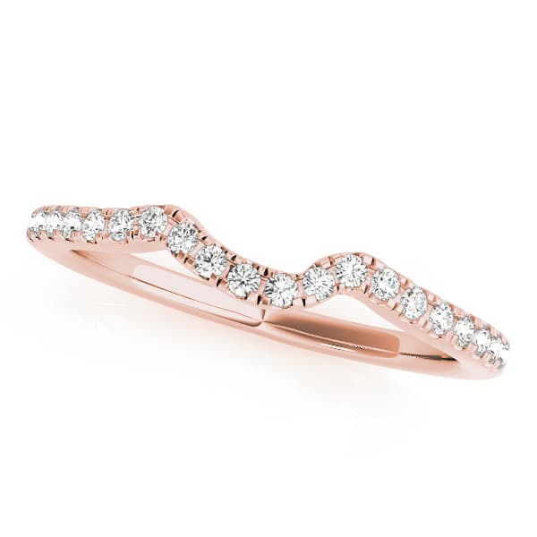 Split Prong Curved Wedding Band (1/8 ct. tw.), Front view in rose gold