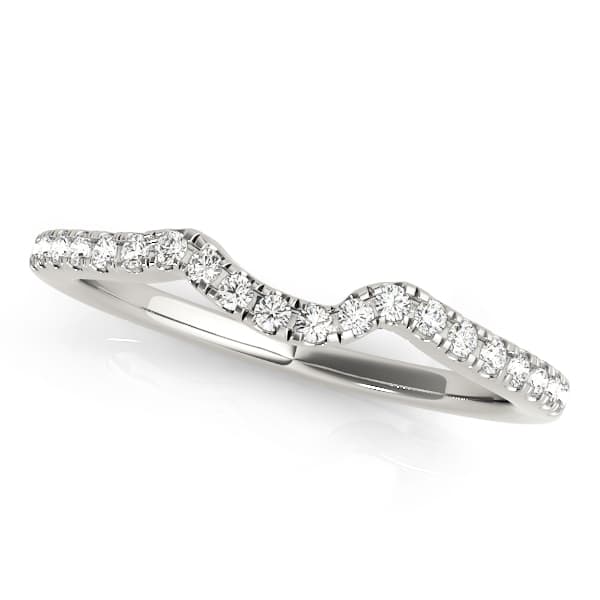 Split Prong Curved Wedding Band — 1 CT — View 1