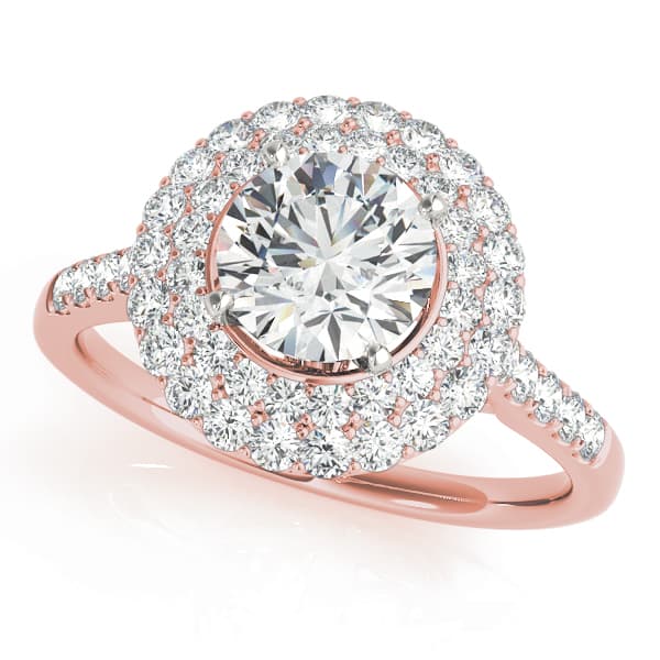 Eng Ring For 1.75-2.5 ct Heads, style 50844, Front view in rose gold
