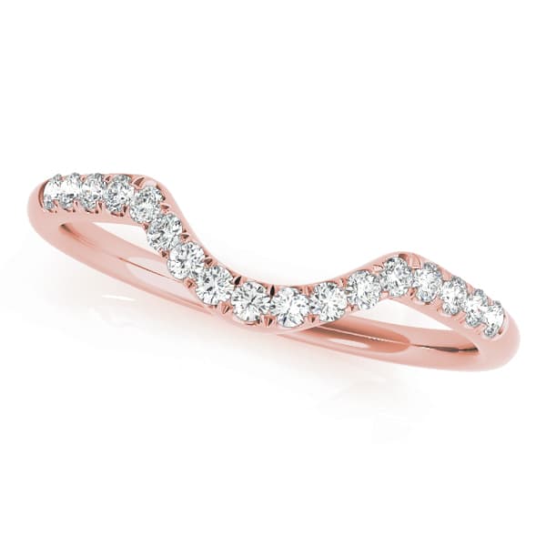 Split Prong Curved Wedding Bands (0.21 ct. tw.), Front view in rose gold