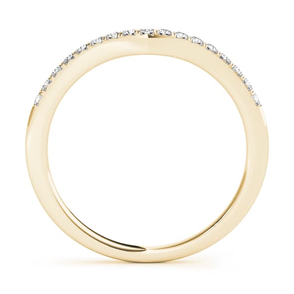 Split Prong Wedding Curved Band (3/8 ct. tw.), Side view in yellow gold