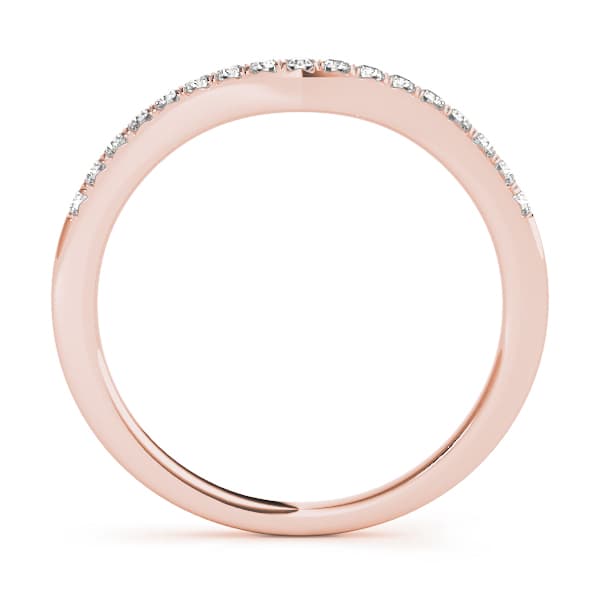Split Prong Wedding Curved Band (1/8 ct. tw.), Side view in rose gold