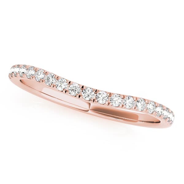 U-Prong Curved Wedding Band (1/8 ct. tw.), Front view in rose gold
