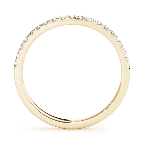 U-Prong Curved Wedding Band (1/8 ct. tw.), Side view in yellow gold